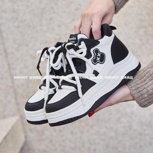 新品高帮单里拼色厚底女士板鞋431B45502（W） 商品图5