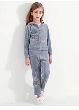 天空之城-LYNN&MILO灰色丝绒运动套装