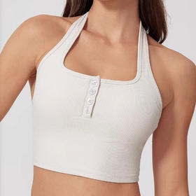 跃牌【禅语梵心】瑜伽挂脖美背女防震固定式胸垫速干辣妹风跑步撸铁健身运动文胸WX2827