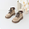 经典鲨2024年冬新款时尚圆头拼色潮酷系带平底短筒马丁靴女KW182-D58101 商品缩略图4