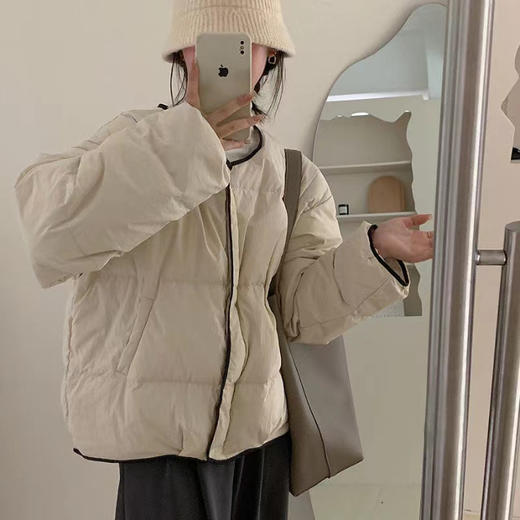 【韩系chic面包棉服】冬季加厚保暖 设计感小众撞色边显瘦棉衣袄外套  商品图7