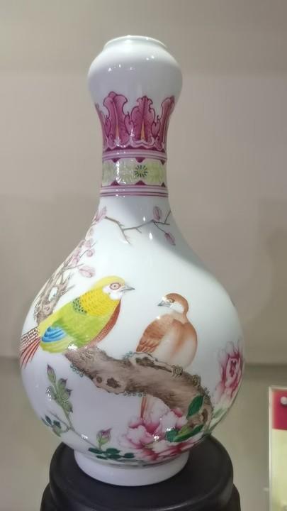 花鸟蒜头瓶 商品图0