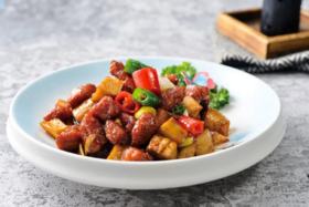 黑椒菌香牛仔粒(份)