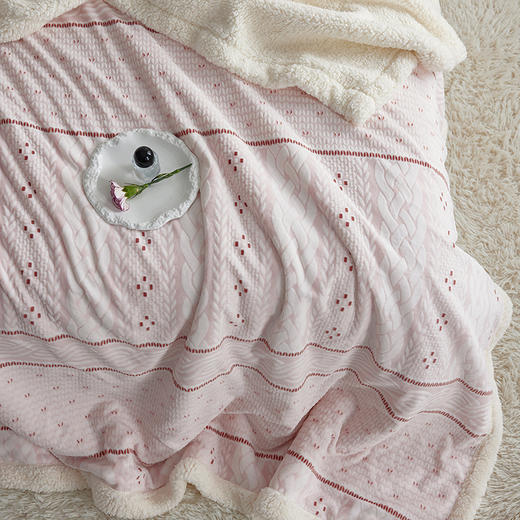 自然醒立体雕花绒羊羔绒毯秋冬加厚毛毯办公室午睡毯冬季沙发毯保暖披肩毯空调毯MT 商品图7