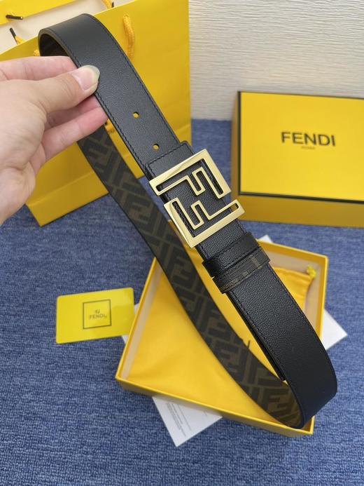 芬迪新款皮带原版双层F铆钉镀金表面金属扣支持NFC芯片扫描（CB） 商品图4