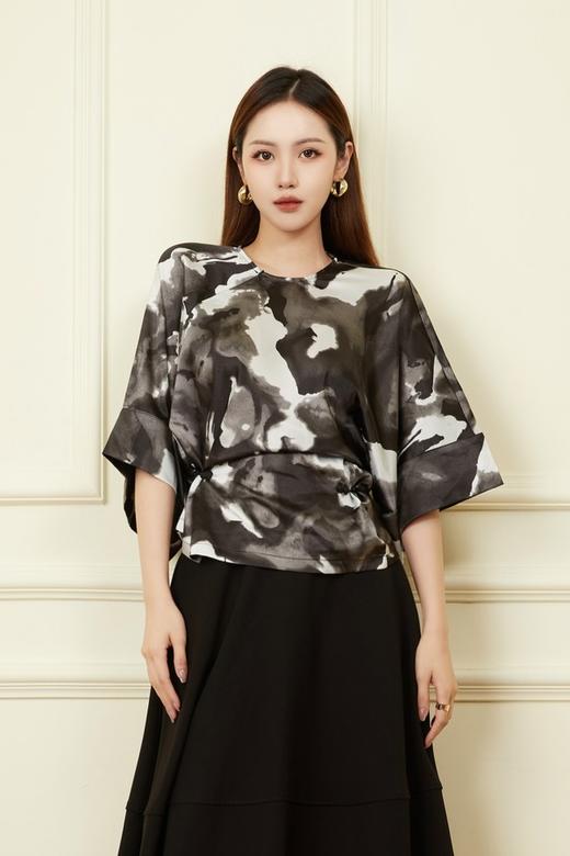 Le Malene 中国风水墨花艺术感上衣 18620 商品图0
