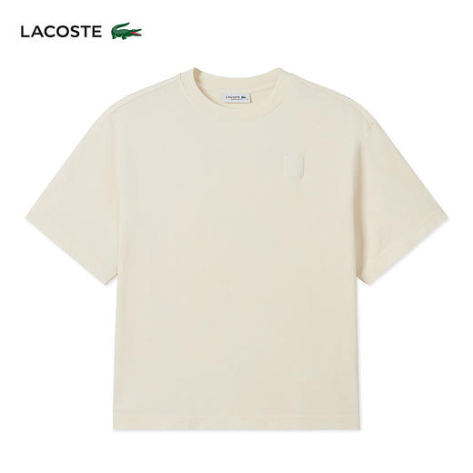 LACOSTE法国鳄鱼女装新款纯棉纯色宽松简约休闲短袖T恤TF4122-10 商品图1