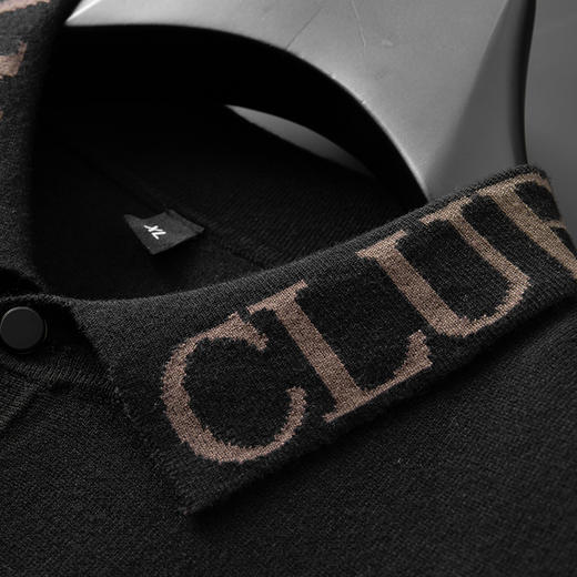 【新款DPF】大依优型翻领毛衣针织短袖背心休闲针织衫毛背心满印字母加肥加大上衣男士胖子大码毛衫t恤打底 商品图6