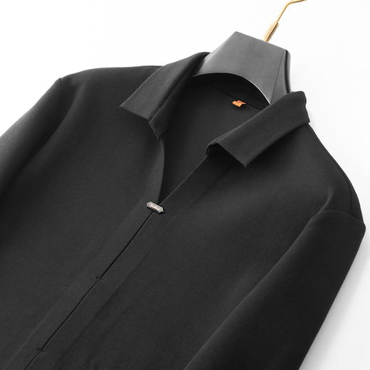 【封口款】【新款DDP】大依优型大码长袖卫衣衬衫翻领男装加肥加大体恤大号上衣胖子弹力休闲商务 商品图4
