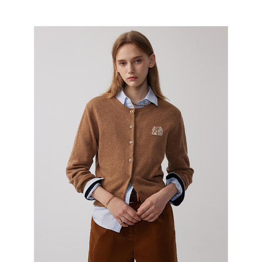 Teenie Weenie小熊字母毛针织开衫女冬季女毛衫TTCK244T03W 商品图3