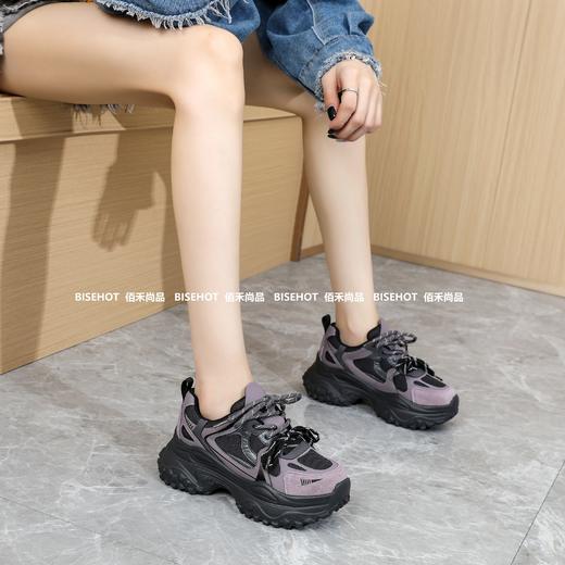 新品拼色厚底百搭显高女士老爹鞋253B43551（W） 商品图3