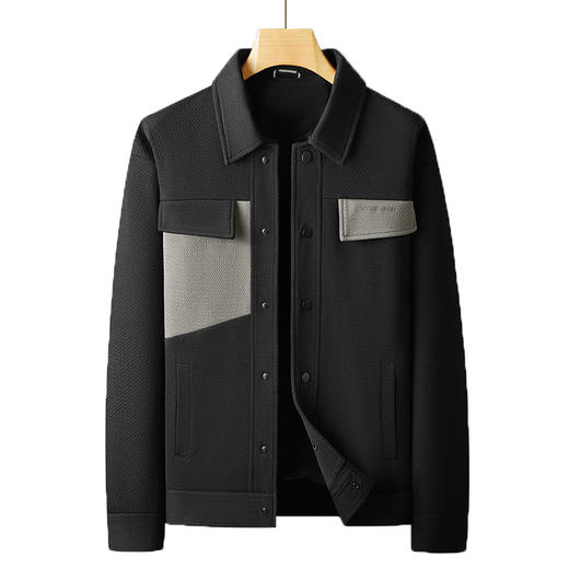 【新款DWD】大依优型大码翻领夹克外套加肥加大肥佬休闲上衣男士胖子潮流 商品图1