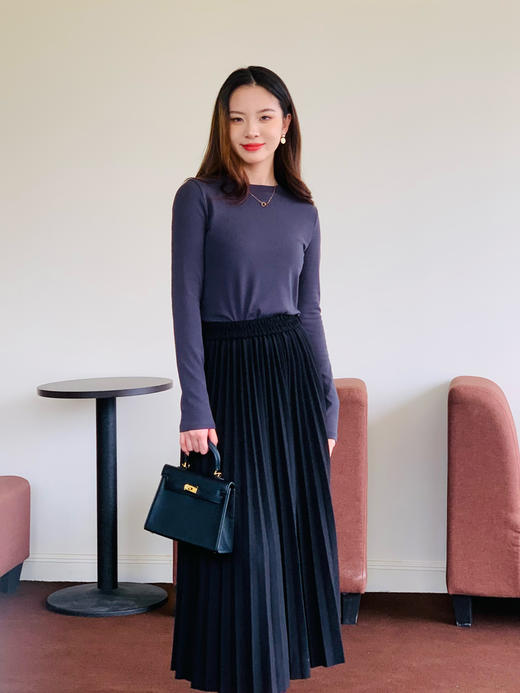 【百图lulu定制】【预售7天发】【双奶皮打底衫】Q弹 仿蛋白羊绒 圆领长袖 T恤 商品图10