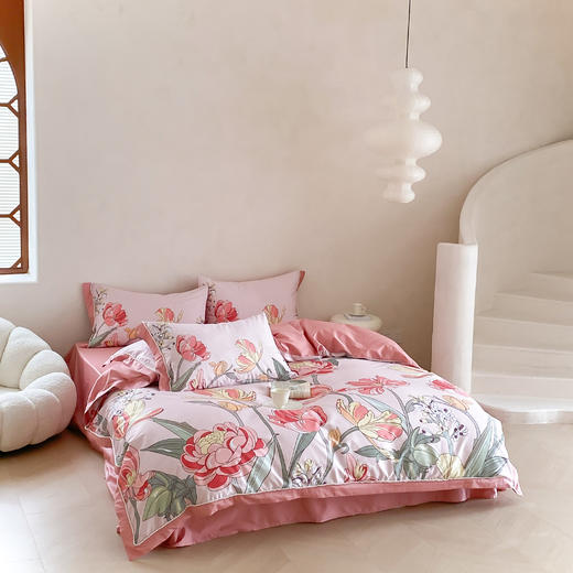 【品牌直发】加倍生活 100支长绒棉数码印花珍珠边四件套/花溪 商品图6