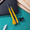 得力（deli）黑刃防锈大号美工刀/裁纸刀便携经典造型耐磨锋利开箱刀办公用品 黄色2001H 商品缩略图4