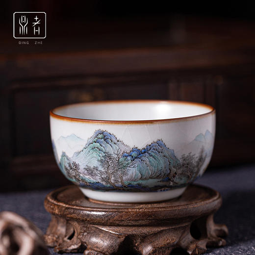 问鼎鼎者青花听泉杯（竹林消夏）（高士游山图）（缠枝莲）（竹石）（缺货） 商品图3