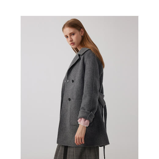 Teenie Weenie小熊简约毛呢大衣女冬季呢外套TTJW244T04W 商品图0
