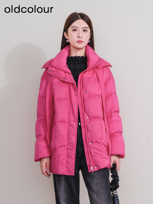 oldcolour欧珂冬季新款时尚短款长袖纯色中羽绒服女P460906A1 商品图2