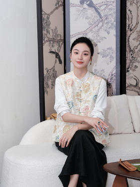 盛唐婧 |中式国风织金云锦牡丹花马甲