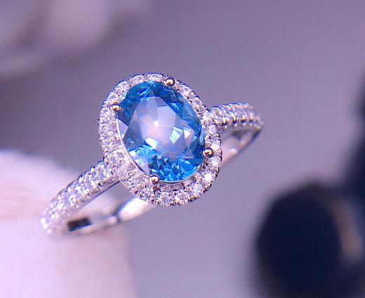 极美圣玛利亚海蓝宝戒指1.2ct 商品图2