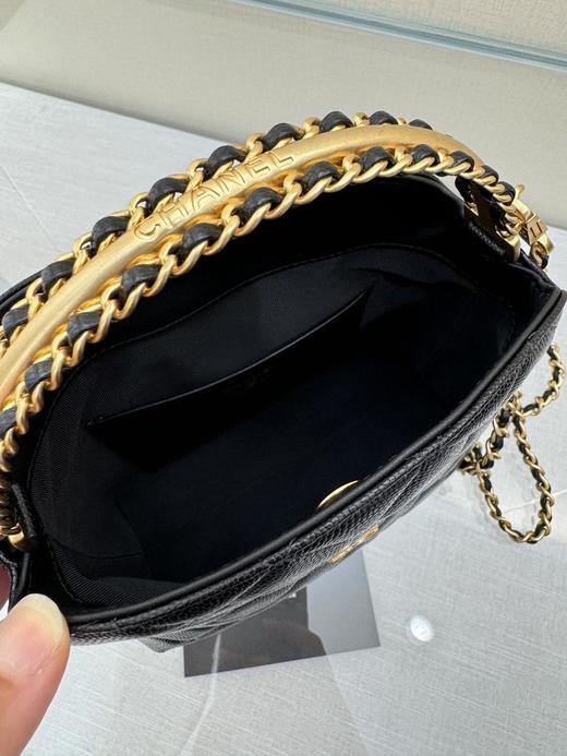 香奈儿24a高级手工坊系列，黑金流苏链条小hoboZP购入剖解1：1复刻，原厂zp方框标山羊皮（HH） 商品图4