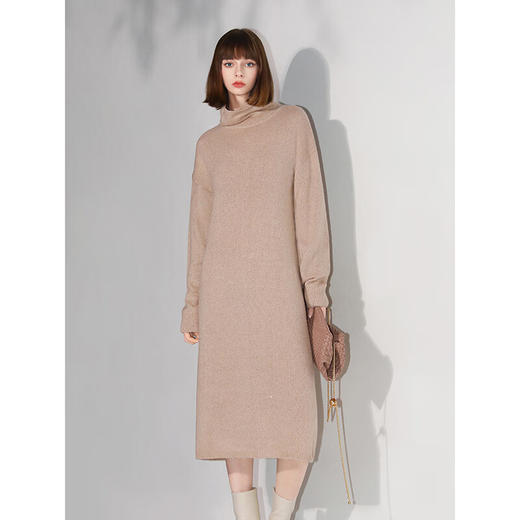 COCOBELLA[璀璨星河]金葱亮片针织连衣裙女高领毛衣裙FR3066 商品图3