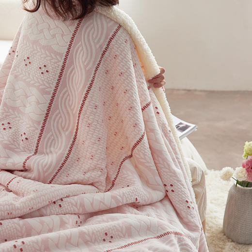 自然醒立体雕花绒羊羔绒毯秋冬加厚毛毯办公室午睡毯冬季沙发毯保暖披肩毯空调毯MT 商品图9