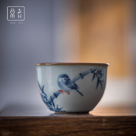 问鼎鼎者青花墨玉杯（高士听泉）(竹报平安)（缺货） 商品图0