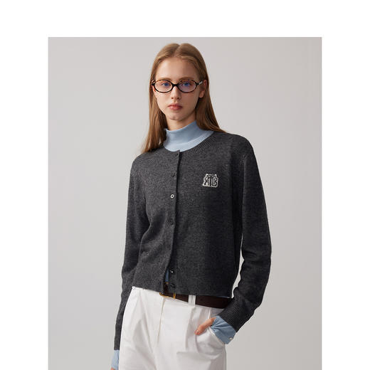 Teenie Weenie小熊字母毛针织开衫女冬季女毛衫TTCK244T03W 商品图0