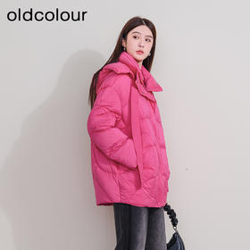 oldcolour欧珂冬季新款时尚短款长袖纯色中羽绒服女P460906A1