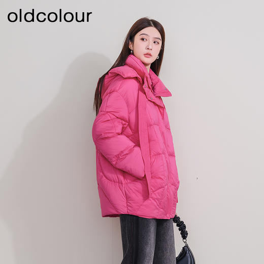 oldcolour欧珂冬季新款时尚短款长袖纯色中羽绒服女P460906A1 商品图0