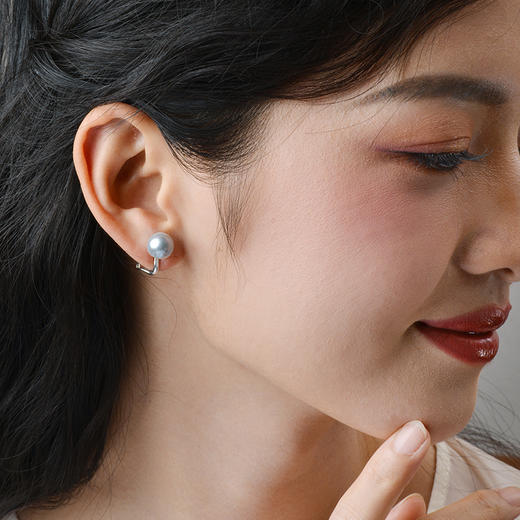 Manreya玛芮雅深海之谜银镀金真多麻0感海水珍珠耳夹 商品图3