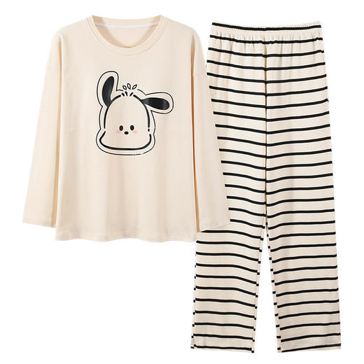 秋季新款带胸垫睡衣女 长袖长裤套装 免穿内衣家居服套装 春秋居家可外穿学生睡衣 商品图4