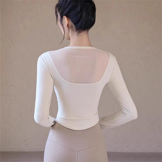 【限时秒】YOGACODE【火树银花系列】2024 瑜伽服长袖上衣秋冬带胸垫修身显瘦运动长袖t恤DWLS124060 商品图3