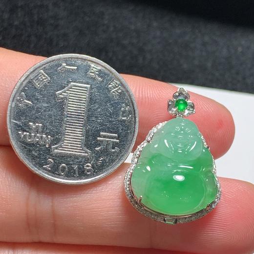翡翠18k金镶嵌冰绿佛 商品图5