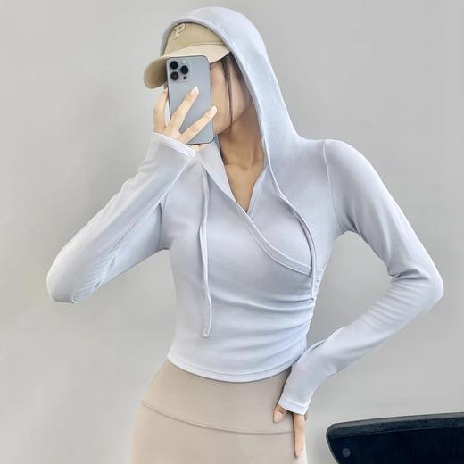 跃牌【禅语梵心】修身显瘦上衣甜辣妹外穿健身服跑步瑜伽长袖显瘦速干运动T恤女CX5009 商品图1