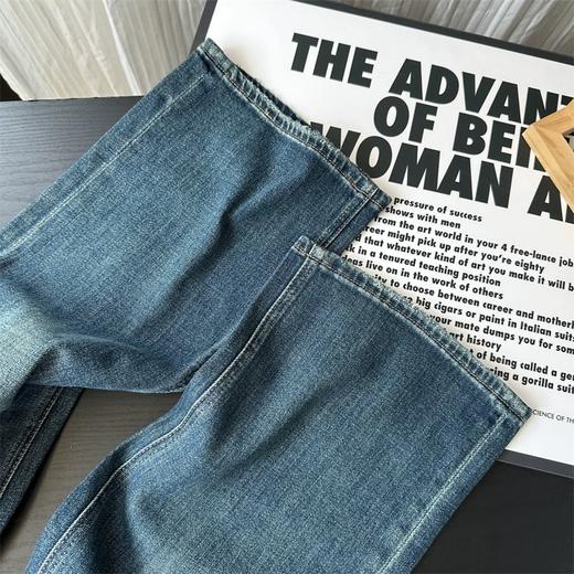 老米优品🎈篙端款《复古微拖地窄版阔腿牛仔裤》面料炒鸡舒服，行走的纸片人，显瘦宝藏裤！K240911A 商品图6