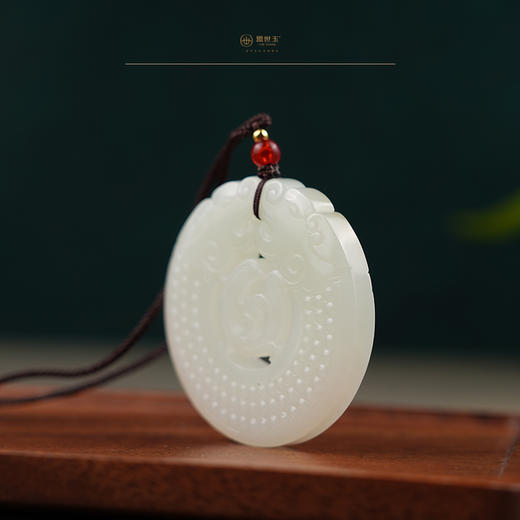 新疆国玉盟世玉和田玉羊脂玉挂件（双龙护住）【带证书·顺丰物流】 商品图2