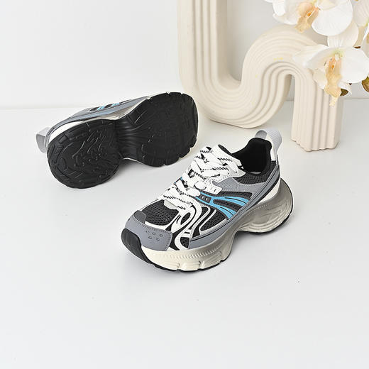 经典鲨2024年秋新款韩版时尚拼色网面透气舒适休闲老爹鞋女KW79-D37051 商品图4