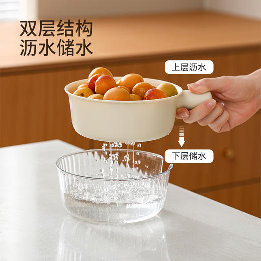 FaSoLa洗菜盆沥水篮新款厨房双层洗菜篮子洗水果篮水果盘客厅家用 商品图1