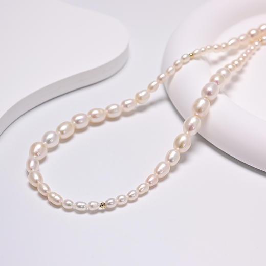 ysxb09015倪妮同款大小渐变天然异形淡水珍珠小黑裙珍珠链RJ022 商品图3