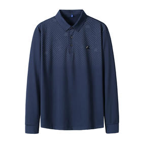 【新款DDY】大依优型大码长袖Polo衫翻领男士加肥加大休闲大码男装宽松长袖体恤上衣