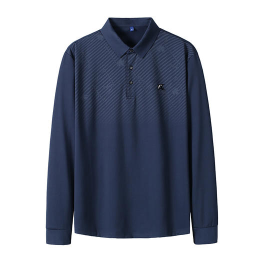 【新款DDY】大依优型大码长袖Polo衫翻领男士加肥加大休闲大码男装宽松长袖体恤上衣 商品图0