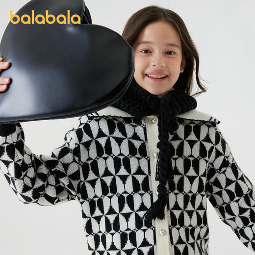 巴拉巴拉童装儿童毛衣女童秋冬装针织衫中大童撞色翻领开衫甜美风 商品图2