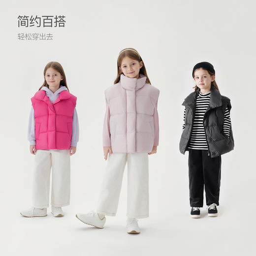 【三防】马克珍妮冬装新款 女童超轻立领加厚羽绒服马甲231658 商品图1