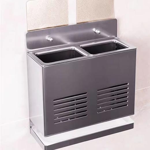 奇丽屋筷子刀具收纳架壁挂式置物架收纳盒家用厨房不锈钢筷子筒 商品图1