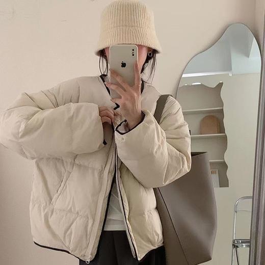 【韩系chic面包棉服】冬季加厚保暖 设计感小众撞色边显瘦棉衣袄外套  商品图3