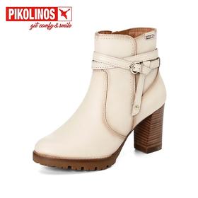 【云粉节】BF楼Pikolinos派高雁24年冬季牛皮高跟侧拉链踝靴PA247513.吊牌价2980