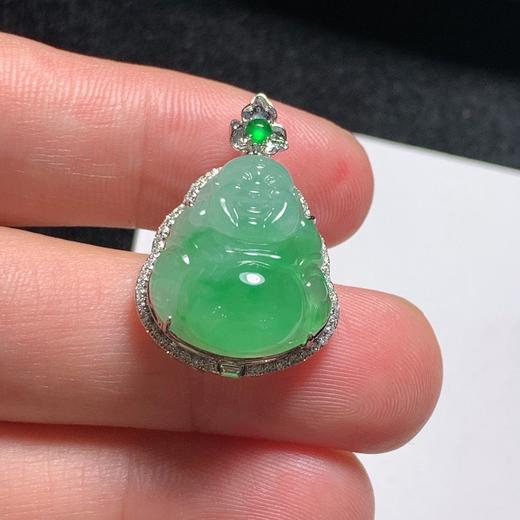 翡翠18k金镶嵌冰绿佛 商品图1