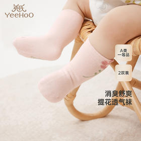 【商场同款】英氏儿童袜子夏季透气防臭袜子女短袜两双装新款